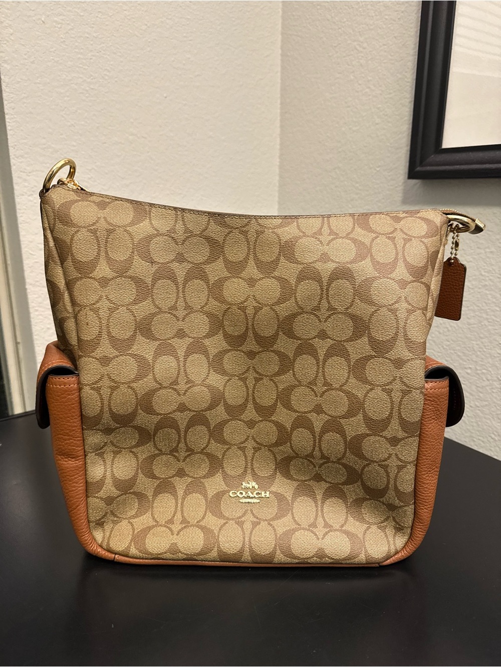 Coach Brown Leather 2-Way Shoulder Bag Crossbody Purse